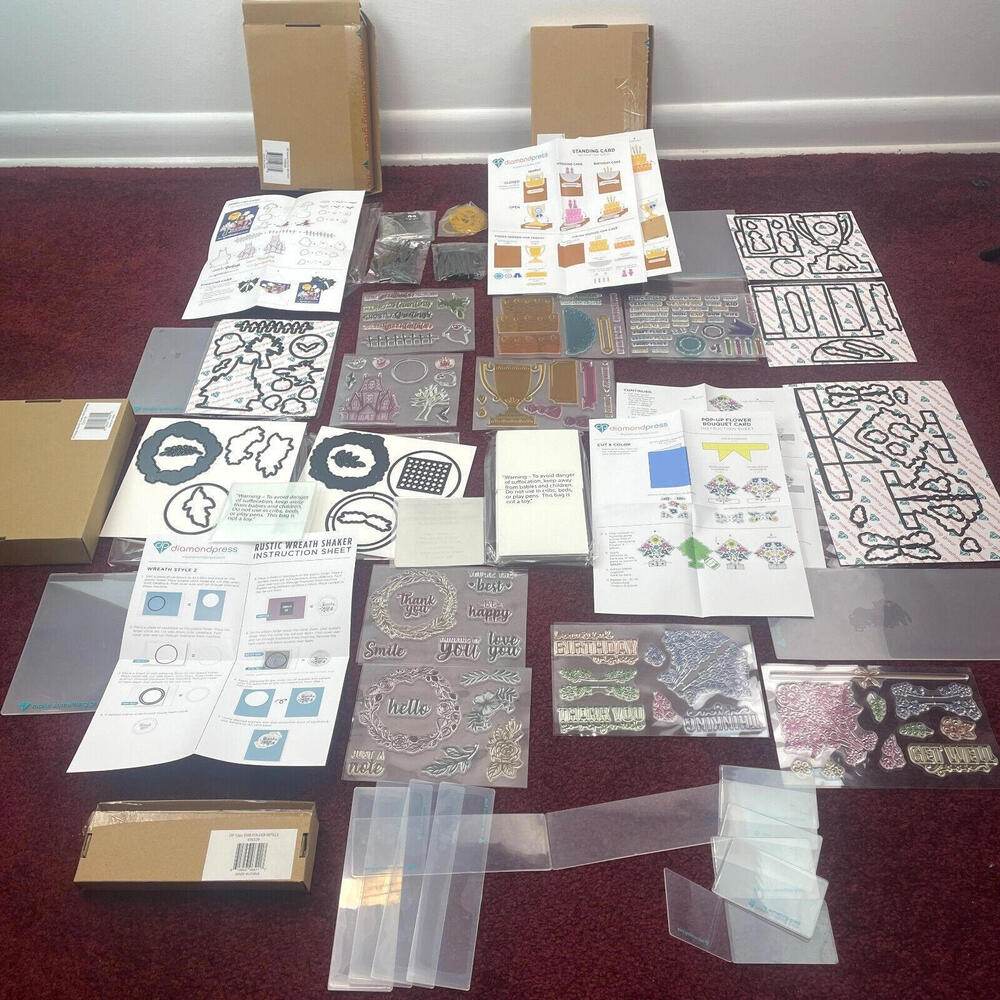Lot 4 Diamond Press Card Cutting Dies Kits Stamps Fall Halloween MIXED